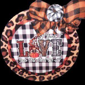 Love fall most of all door hanger fall halloween